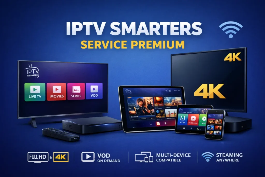 application streaming iptv smarters service premium sur télévision connectée
