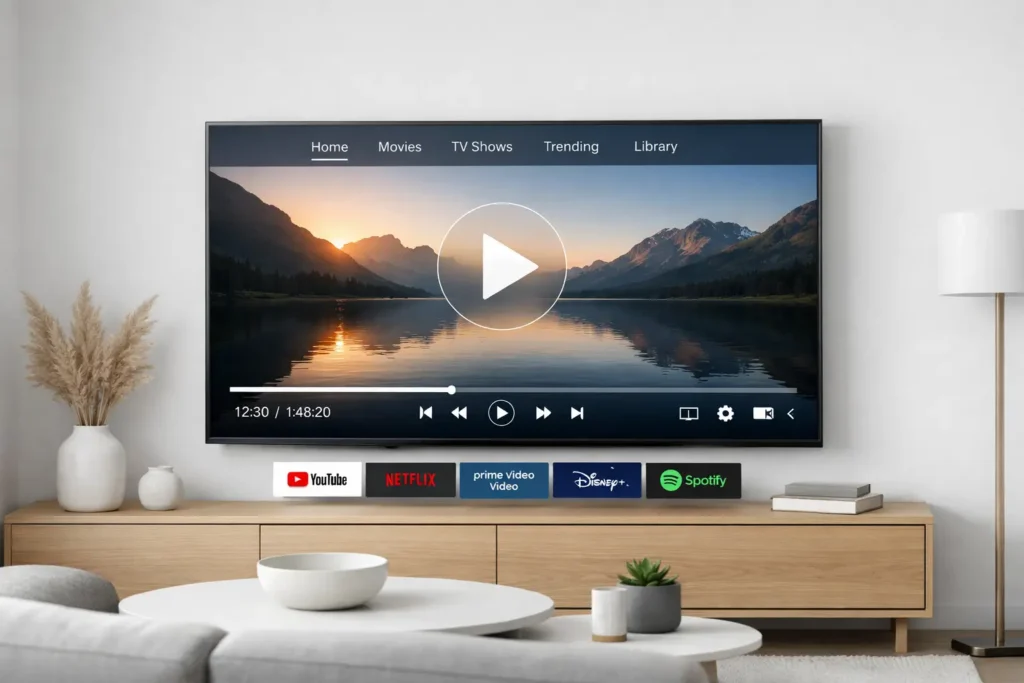 interface atlas pro ontv player sur télévision connectée